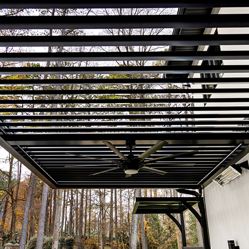 Black R-Blade louvered roof with fans and heaters - Charlotte, NC