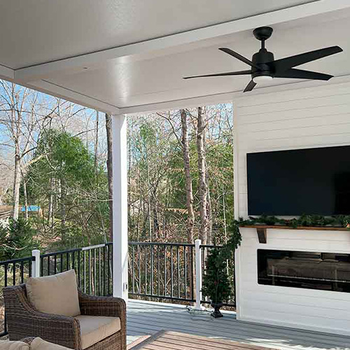 White R-Shade insulated roof pergola with TV - Charlotte, NC